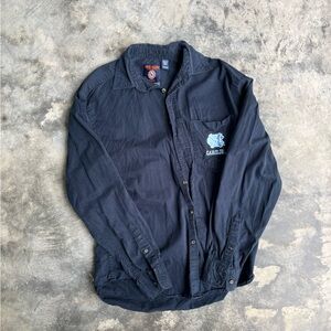 Men's Dark Blue Casual Button Down Shirt